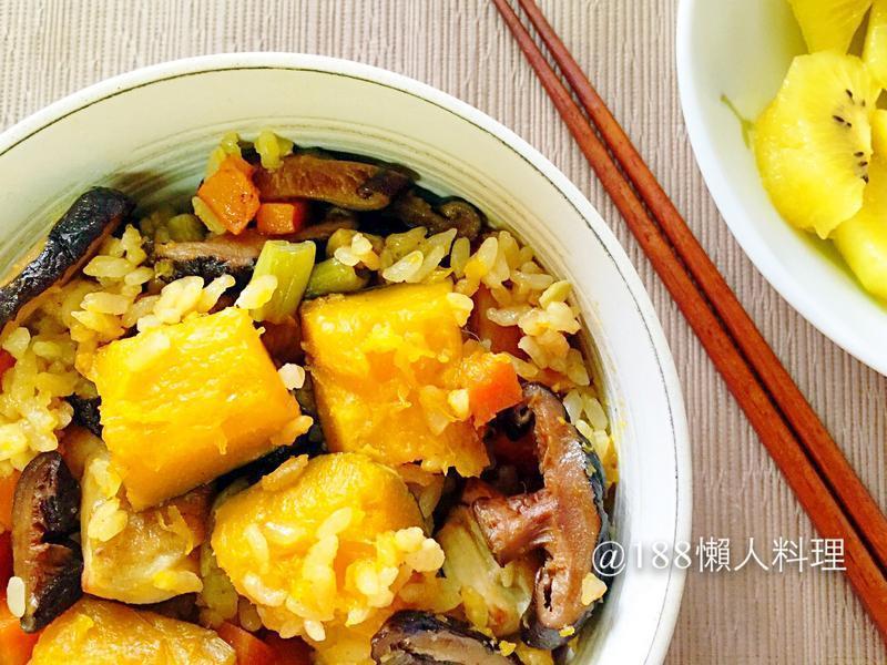 南瓜香菇炊饭的做法