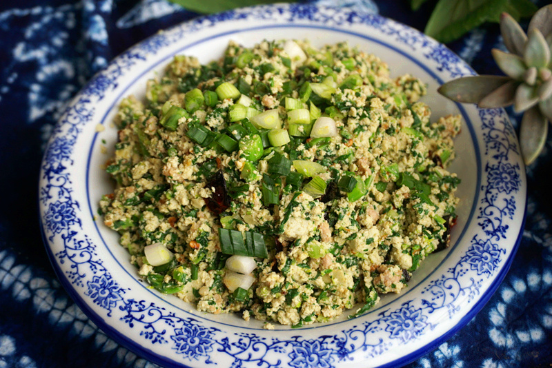 菜心黑豆腐的做法