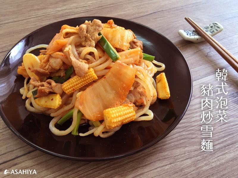 韩式泡菜猪肉炒雪面的做法