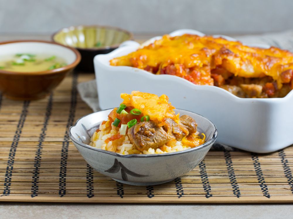 茄汁焗猪扒饭的做法