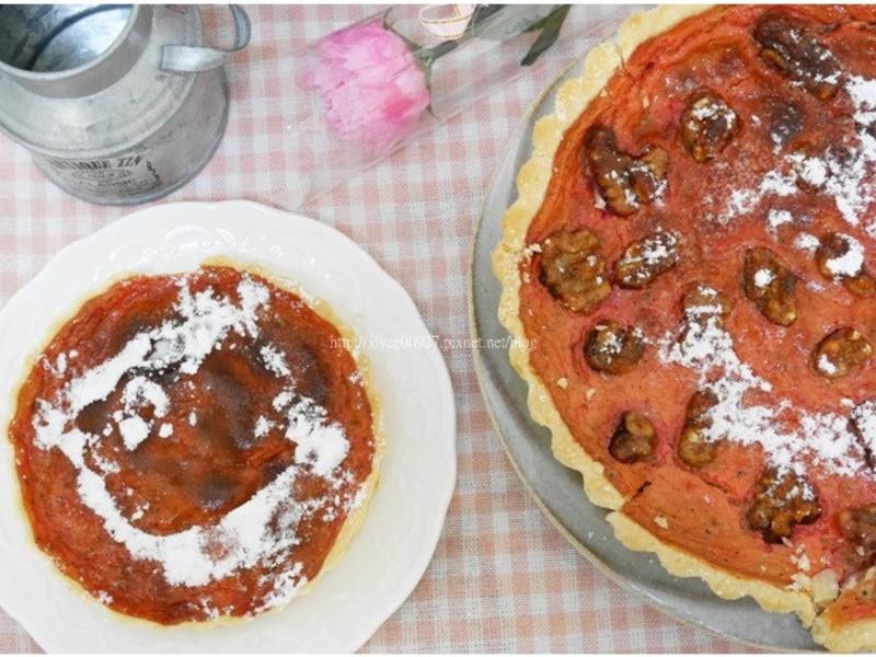 红龙果核桃法式布蕾派的做法