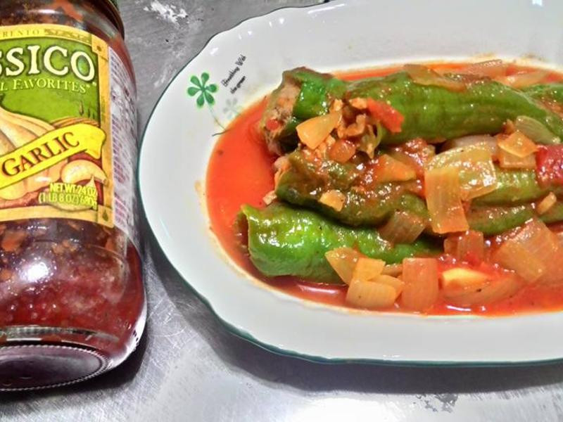 糯米椒镶肉的做法