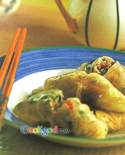 菜包蒸肉的做法