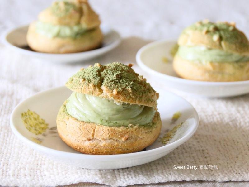 抹茶豆浆卡士达泡芙的做法