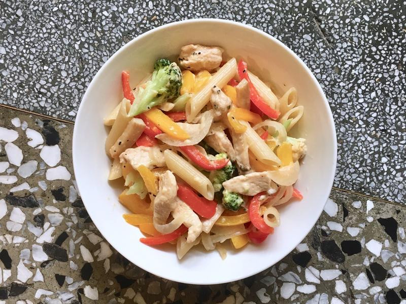 低卡白酱鸡肉义大利面的做法