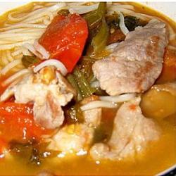 雪菜蕃茄上海面的做法