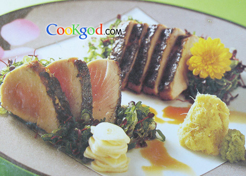 炭烧鲣鱼刺身的做法