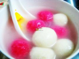 玫瑰巧克力汤圆的做法