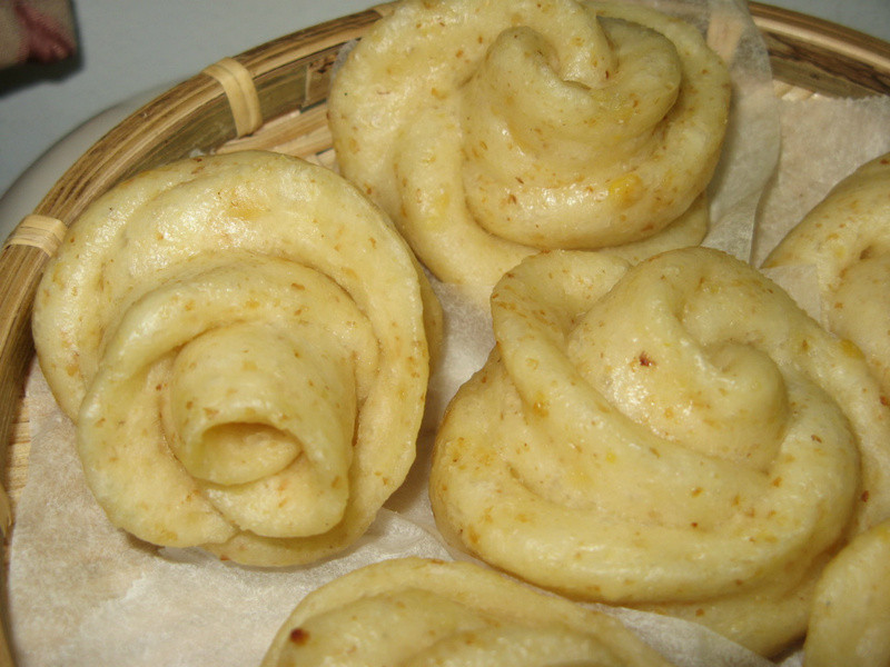 豆渣玫瑰花馒头的做法