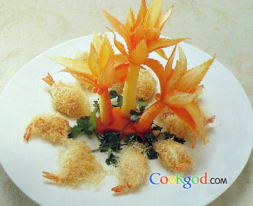 木瓜金龙吐丝的做法