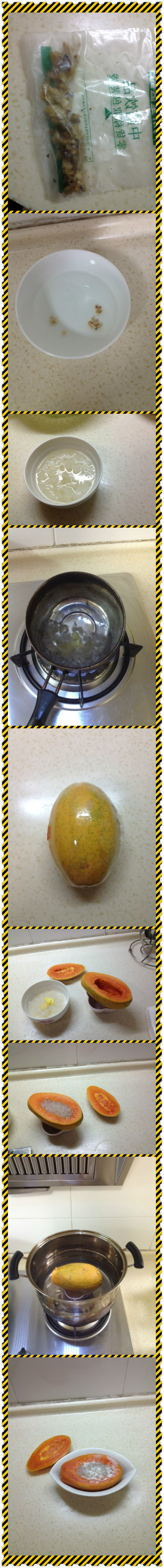 木瓜炖雪蛤的做法