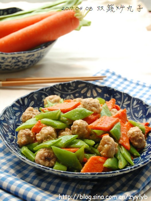 双蔬炒丸子的做法
