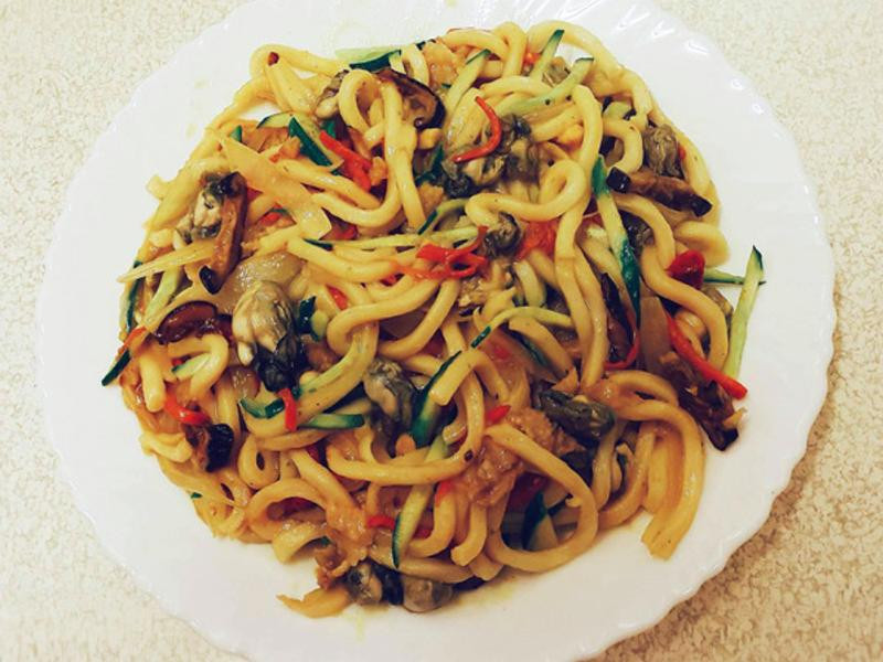 南瓜什锦乌龙面的做法