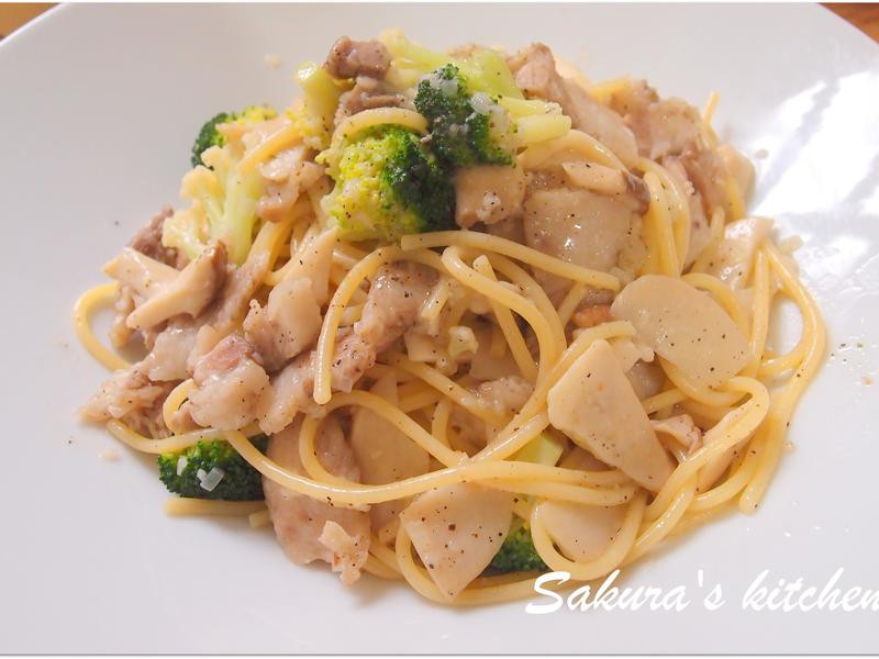 客家咸肉义大利面的做法