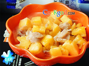 菠萝鸡片汤的做法