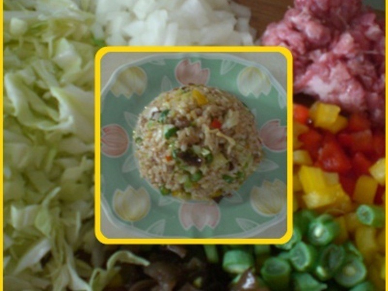 养生五彩炒饭的做法