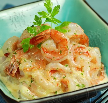 香蒜椰汁虾仁的做法