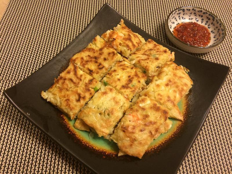 高丽菜鲜虾饼的做法