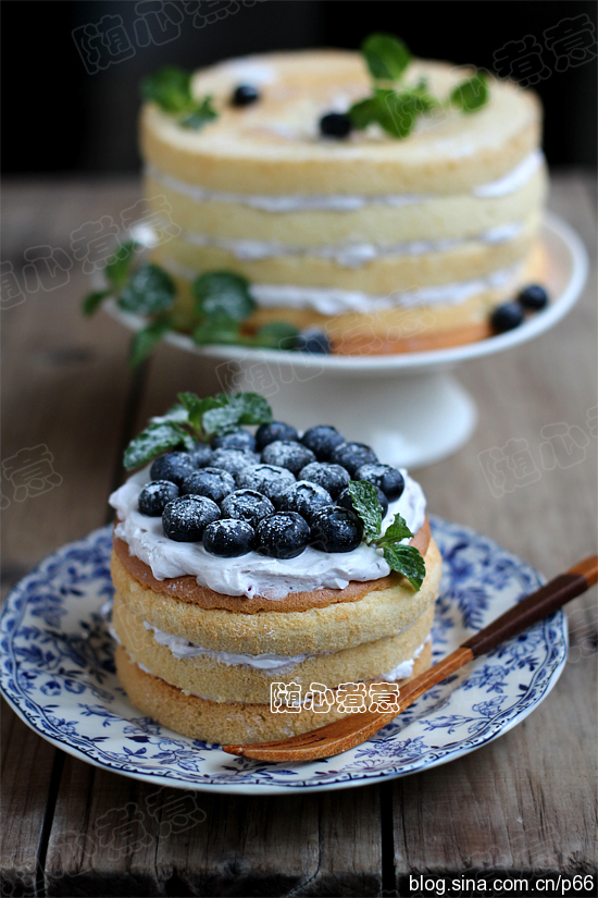 夏季小清新“蓝莓裸蛋糕”的做法