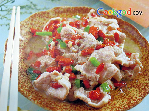 鲜杞炒肉片的做法