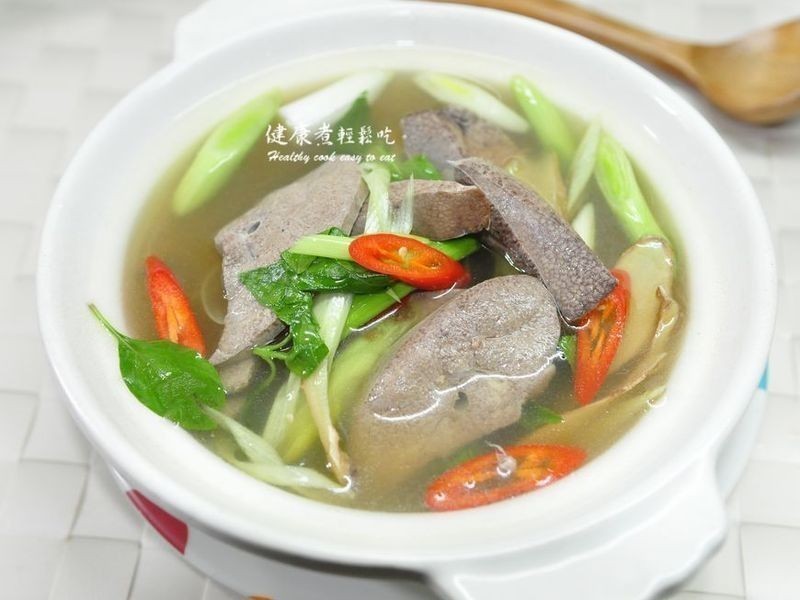 辣香猪肝汤的做法