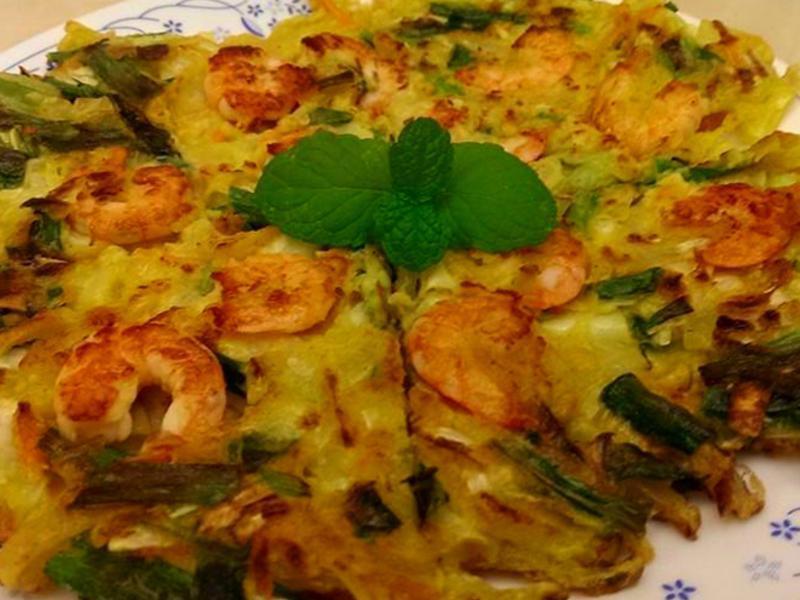 【 咖哩蔬菜鲜虾煎饼 】的做法