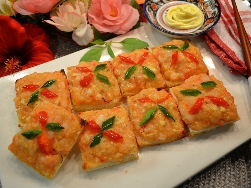 马蹄虾酱烤吐司的做法