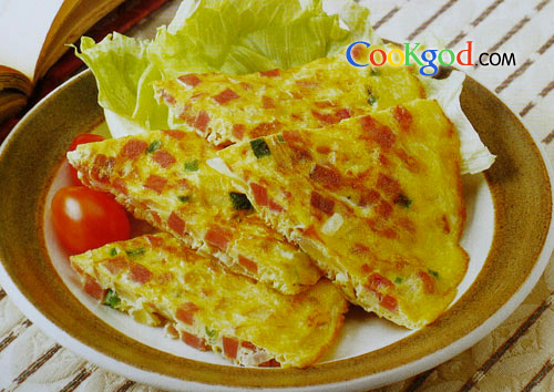 洋葱火腿煎蛋的做法