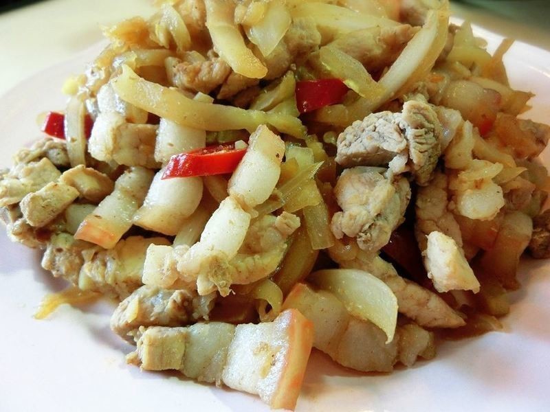 榨菜五花肉丝的做法