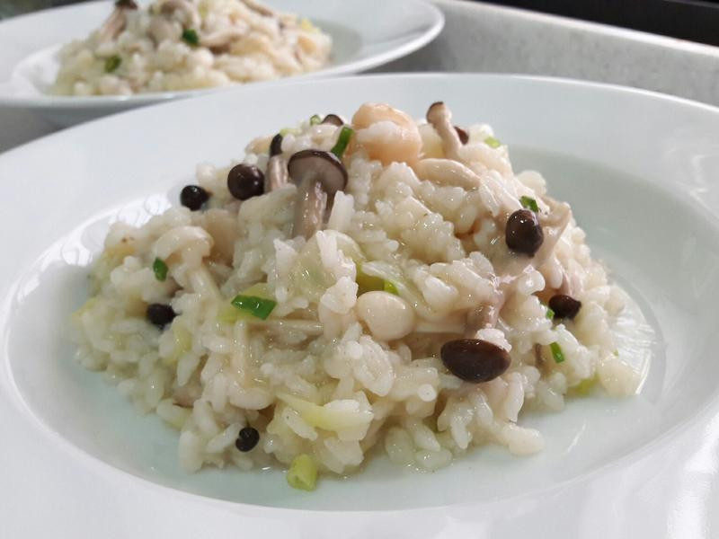 双菇干贝炖饭的做法