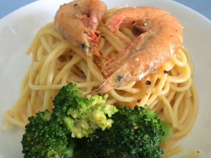 香煎鲜虾芝士意大利面的做法