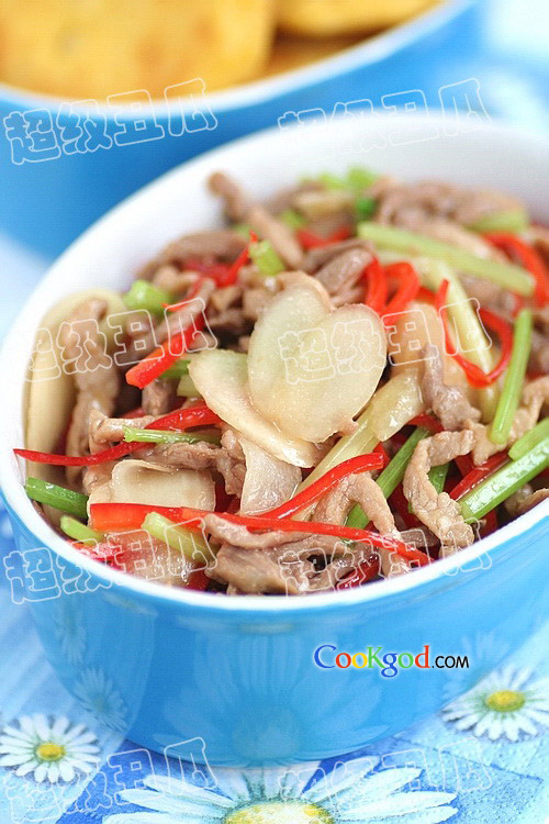 仔姜炒肉丝的做法