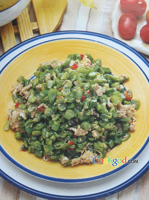 虾酱四季豆的做法