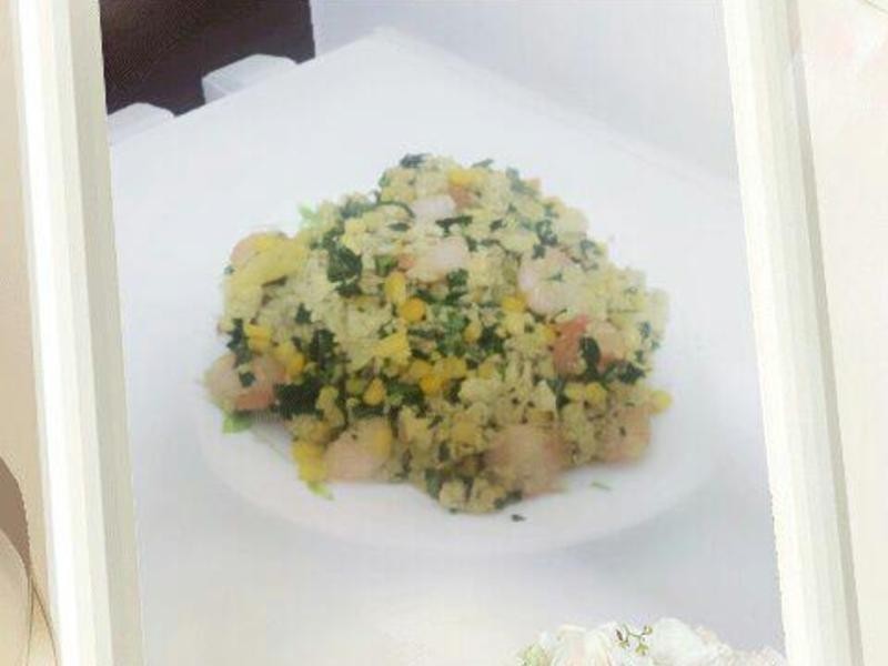 妈妈的家常菜谱~塔香玉米虾仁炒蛋 ~.的做法