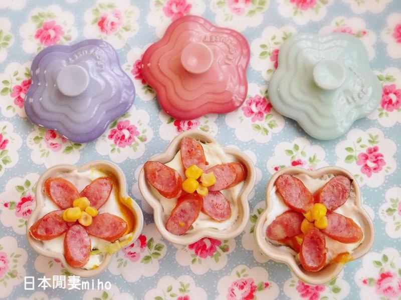 日本闲妻懒人微波热狗花蒸蛋的做法