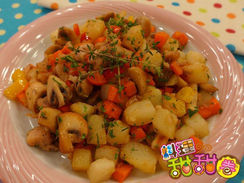 料理甜甜圈【吃出抵抗力】百里香杂菜鸡丁的做法