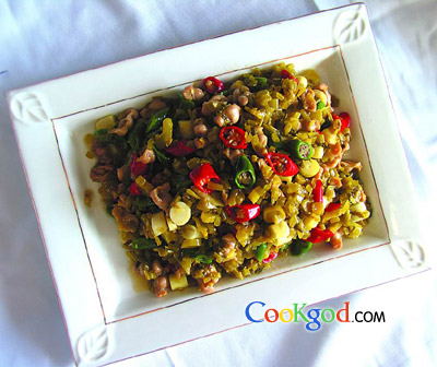 杭椒雪菜炒雀胗的做法