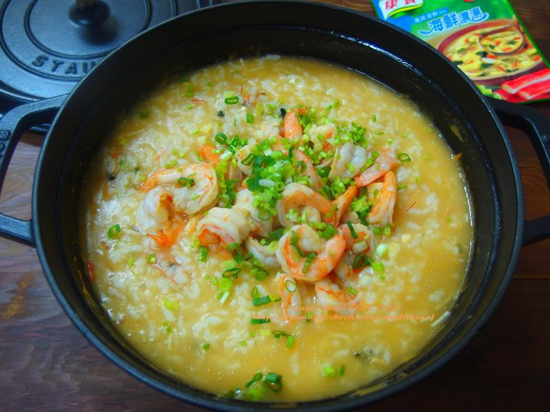 虾仁海鲜粥的做法