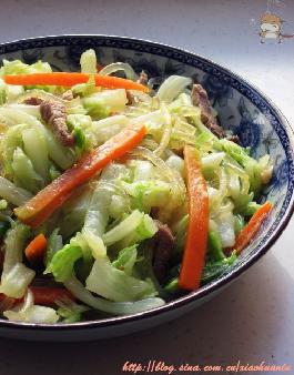 白菜烩粉丝的做法