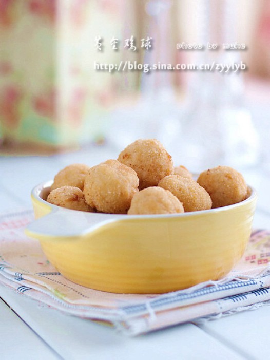 黄金鸡球的做法