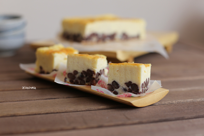红豆生奶酪蛋糕块的做法