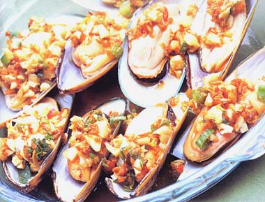 金银葱蒜蒸青口的做法