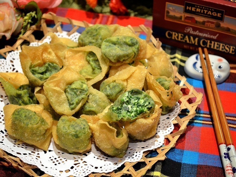 起司菠菜炸馄饨的做法