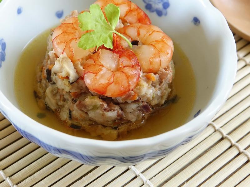 鲜虾蒸肉饼的做法