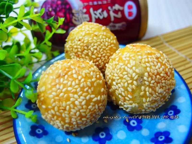 红豆芝麻球【泰山紫米红豆】的做法
