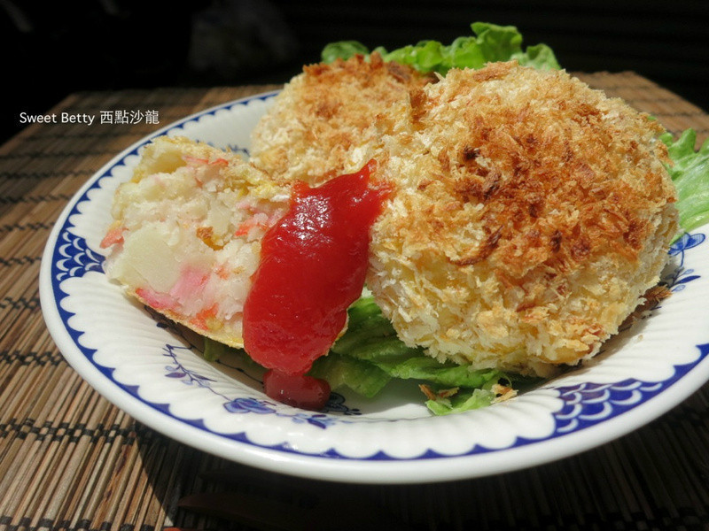 蟹肉玉米可乐饼(免油炸)的做法