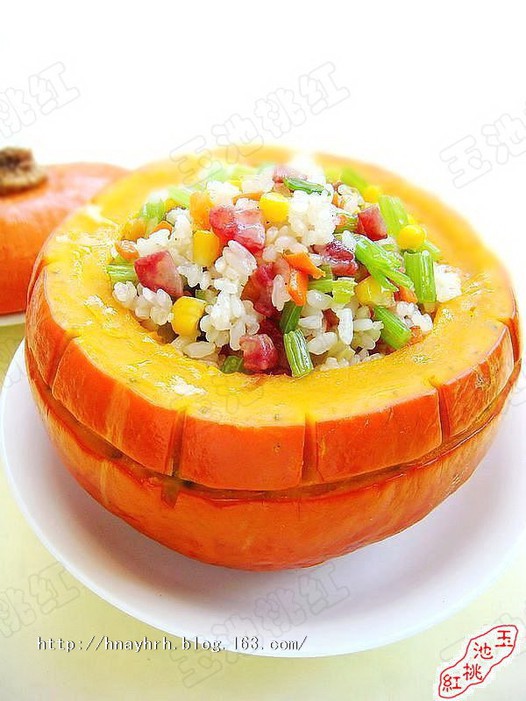 多彩南瓜饭盅的做法