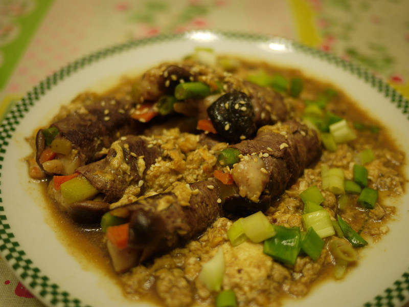 牛肉花枝饺鲜蔬卷的做法