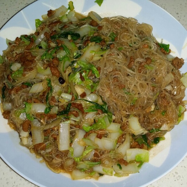 白菜肉末粉丝的做法