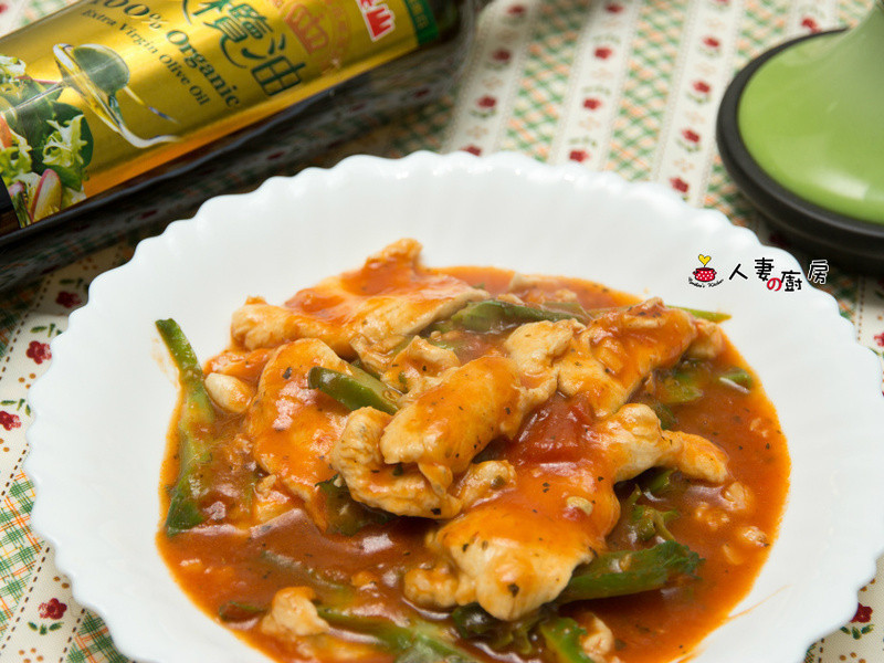 茄汁鲜豆鸡片的做法